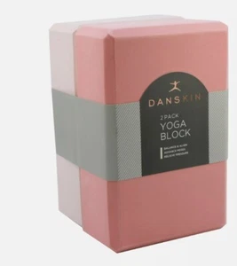 Danskin 2 Pack Yoga Blocks Pink and Light Pink Balance Align Advance Poses NEW - Picture 1 of 2