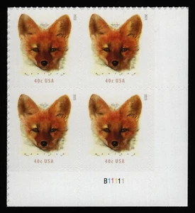 #5742 40c Red Fox, Plate Block [B11111 LR] Mint **ANY 5=FREE SHIPPING** - Picture 1 of 1