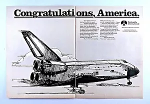 NASA Space Shuttle Vintage 1981 Rockwell International Original Print Ad 2 Page - Picture 1 of 7