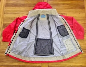 Huski Explorer - Ladies Red W/Proof/Mesh Lined Jacket, Foldaway Hood Sz 12 ~ GC! - Picture 1 of 13