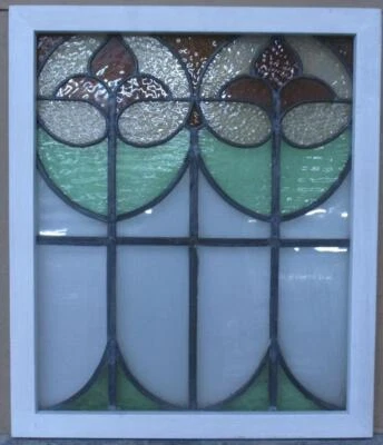 PRETTY ABSTRACT OLD ENGLISH LEADED STAINED GLASS WINDOW 22 1/4" x 26" - Image 1 of 3