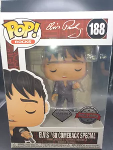 FUNKO POP! Elvis Presley 188 Elvis 68 Comeback Special Diamond Special Edition - Picture 1 of 4