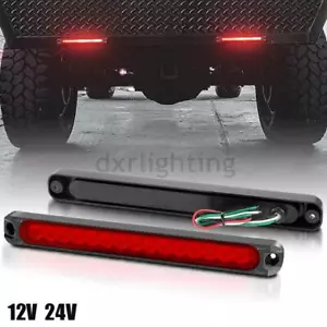 2PC LED Flowing Red Stop Brake Turn Signal Tail Light Bar Strip Truck Trailer 9" - Picture 1 of 10