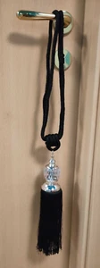 2 x Quasten Raffhalter schwarz silber - Bild 1 von 6