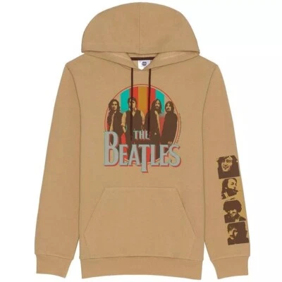 The Beatles Unisex Graphic Hooded Fleece Size Small Sun logo Brown - Image 1 of 4