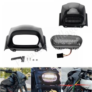 Motorcycle Front LED Headlight Fairing For Harley Softail Fat Bob 114 FXFB FXFBS - Picture 1 of 8