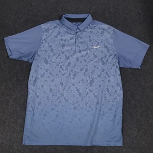 Nike Mobility Golf Polo Mens XL Blue Digital Camo Performance Stretch Dri-Fit - Picture 1 of 14
