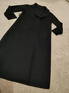 Black Long Coat Size M VGC - Picture 1 of 6