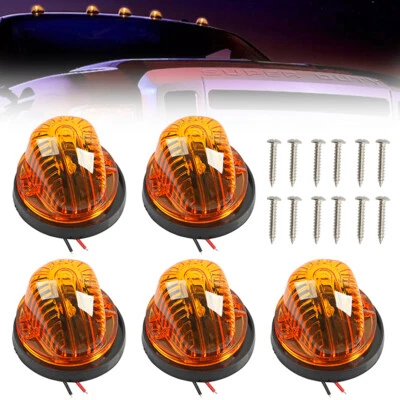 5Pcs for 73-87 Chevy GMC C/K Series Roof Top Cab Lights Amber Marker + 194 LED - Image 1 of 4