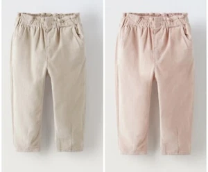 Zara girls 2 pairs of Paperbag corduroy pants size 5/6 - Picture 1 of 5