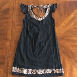 Pool Black and leopard mini dress M - Picture 1 of 6