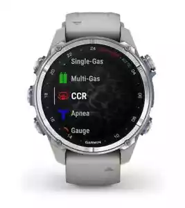 Garmin Descent™ Mk3 - 43mm Stainless Steel with Fog Grey Silicone Band - Picture 1 of 7