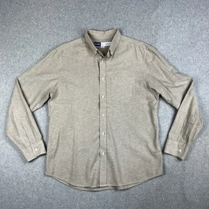 Old Navy Everyday Dress Shirt Mens Large Khaki Button Down Long Sleeve Work - Picture 1 of 11