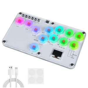 3X(Controlador Fighting Stick, Luz RGB Colorida, Juego de Lucha, Ar3761 - Imagen 1 de 6