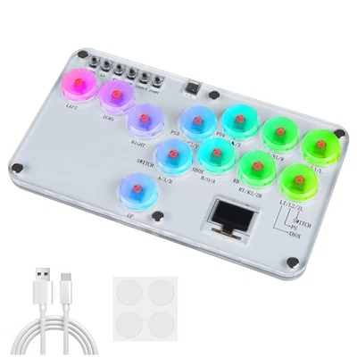 3X(Controlador Fighting Stick, Luz RGB Colorida, Juego de Lucha, Ar3761 - Imagen 1 de 4