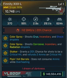 Borderlands 4 • MODDED Sniper Rifle • Finnity XXX-L 10k dps • Level 1 • PS PC XB - Bild 1 von 2