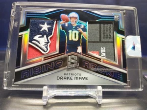 2024 Spectra Rising Rookie Silver Drake Maye Jock Tag Patriots Logo* READ🔥🔥 - Picture 1 of 8