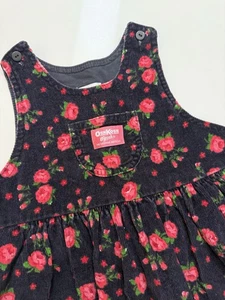 Vestido De Colección OshKosh B'gosh Talla 4 Hecho en EE. UU. Floral Pana Niñas Pequeñas - Imagen 1 de 9
