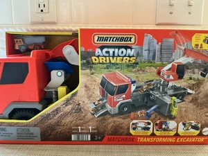 Matchbox Action Drivers Trasformazione Escavatore Playset Camion 1:64 Veicolo Nuovo con scatola - Foto 1 di 7