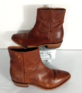 Frye Stiefeletten Damen 7B Cognac Leder Billy Western Side Zip Booties 3470808 - Bild 1 von 11