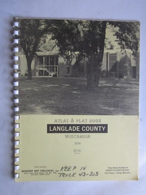1974    Atlas and Plat Book  LANGLADE  County Wisconsin Rockford Map Publishers - Image 1 of 3
