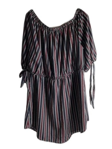 SPEED LIMIT Womens Elastic Waist Striped Balloon Sleeve Dress Plus Size 2X - Picture 1 of 8