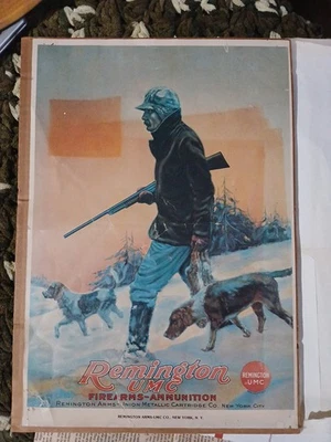 1920's Collins Signed Vintage Remington UMC Advertising Poster 1920's - Image 1 of 4
