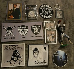 Charles Woodson NFL Hall of Fame HOF Pin Keychain Patch Sticker Lot Deal Raiders - Picture 1 of 18