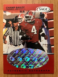WASHINGTON REDSKINS 1999 Sage Champ Bailey rojo paralelo novato autógrafo 765/999 - Imagen 1 de 1
