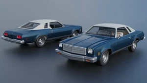 ABS-LIKE RESIN 3D PRINTED 1/25 1974 CHEVROLET MALIBU CLASSIC FULL KIT - Picture 1 of 12