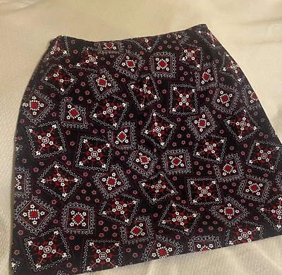 Falda De Colección Genuina Sonoma Jean Co Talla 8 Elastizada Juniors Roja Negra Estampado Bandana Foto 1 de 4