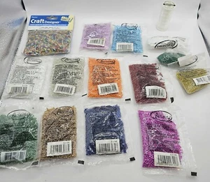 Multi Colored Seed bead Lot, Most are new packs, 3 are opened - Picture 1 of 9