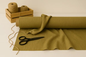 Dark Khaki Cotton-Linen Fabric by the Yard – Material for Apparel & Home Decor - Picture 1 of 10