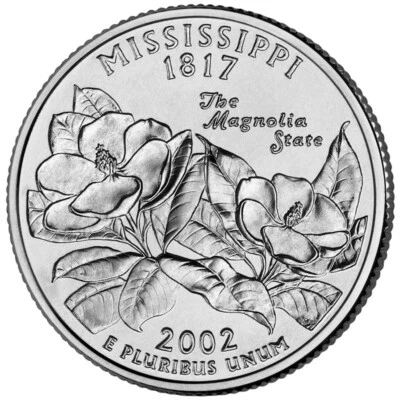 2002 D Mississippi State Quarter.  Uncirculated From US Mint roll. - Image 1 of 3