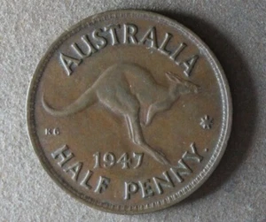 * 1947y. HALFPENNY WITH REVERSE DOT BETWEEN F & P , UNDER A CIRCULATED #LJM6 - Bild 1 von 7