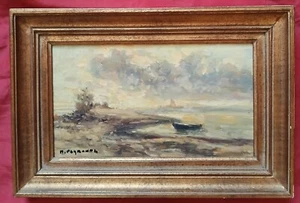 Belle huile du XX e siècle par Rémy Peyranne 1935-2018 " L' etang des impériaux - Bild 1 von 6