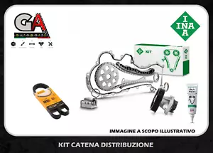 Kit catena distribuzione Punto 1.3 multijet Fiat + pompa e cinghia servizi INA - Foto 1 di 12
