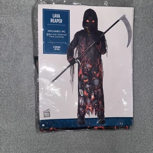 Lava Grim Reaper Costume Costume Halloween Fancy Dress Large 12-14 - Picture 1 of 6