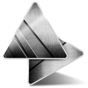 2 x Triangle Stickers 10cm - BW - Shiny Silver Metal Material #39599 - Bild 1 von 9