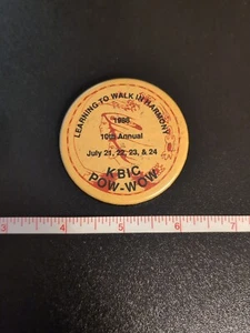 1988 KBIC POW-WOW Vintage Pinback Learning to Walk in Harmony Button Michigan MI - Picture 1 of 2