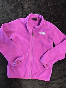 Girls The North Face Pink Magenta Long Sleeve Full Zip Fleece Jacket S - Picture 1 of 6