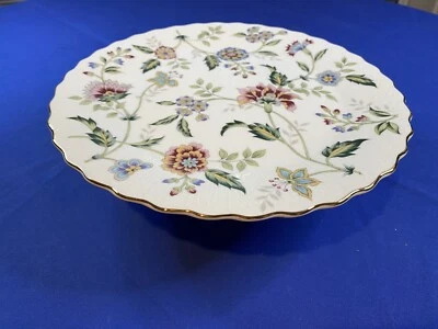 Pedestal de porcelana prato de bolo multicolorido padrão Buckingham - Imagem 1 de 4