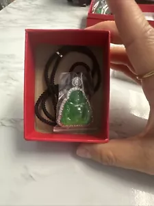 Natural Ice Green Jade jadeite Bead Lucky Pendant&Necklace jewelry (USA Seller) - Picture 1 of 3