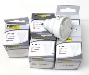 5 x 7W GU10 Compact Fluorescent Energy Saving Reflector replaces Halogen GU10 - Picture 1 of 10