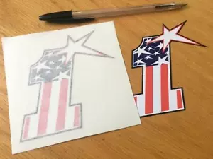 Nicky Hayden Nr. 1 Rennnummer (kleines Paar) - UK VERKÄUFER - Bild 1 von 1