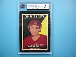 1958/59 TOPPS NHL HOCKEY CARD #43 CHARLIE BURNS ROOKIE RC KSA 5 EX SHARP 58/59 - Picture 1 of 2