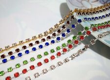 50cm catena strass in ottone 4mm ss16  vari colori bijoux