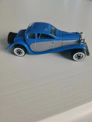 1980 Hot Wheels 1937 BUGATTI ~ Blue & Gray W/White Wall Tires ~ Malaysia    - Image 1 of 4