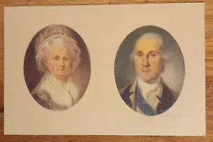 Postal George & Martha Washington Portaits década de 1960 Museo Mount Vernon - Imagen 1 de 1