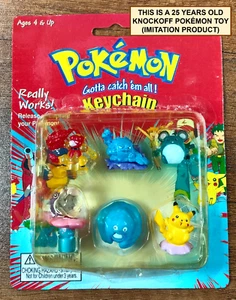 POKEMON FIGURES SEALED BLISTER PACK x 6 - KNOCKOFF TOY, UNLICENSED - PERU, 2000 - Picture 1 of 10